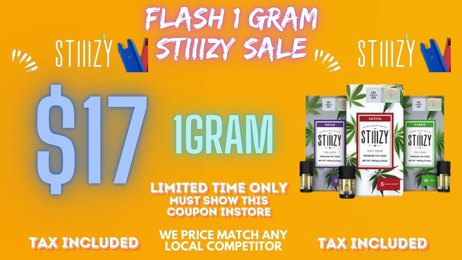 Club 78 Platinum Club Weed Dispensary $17 STIIIZY 1G TAX INCLUDED