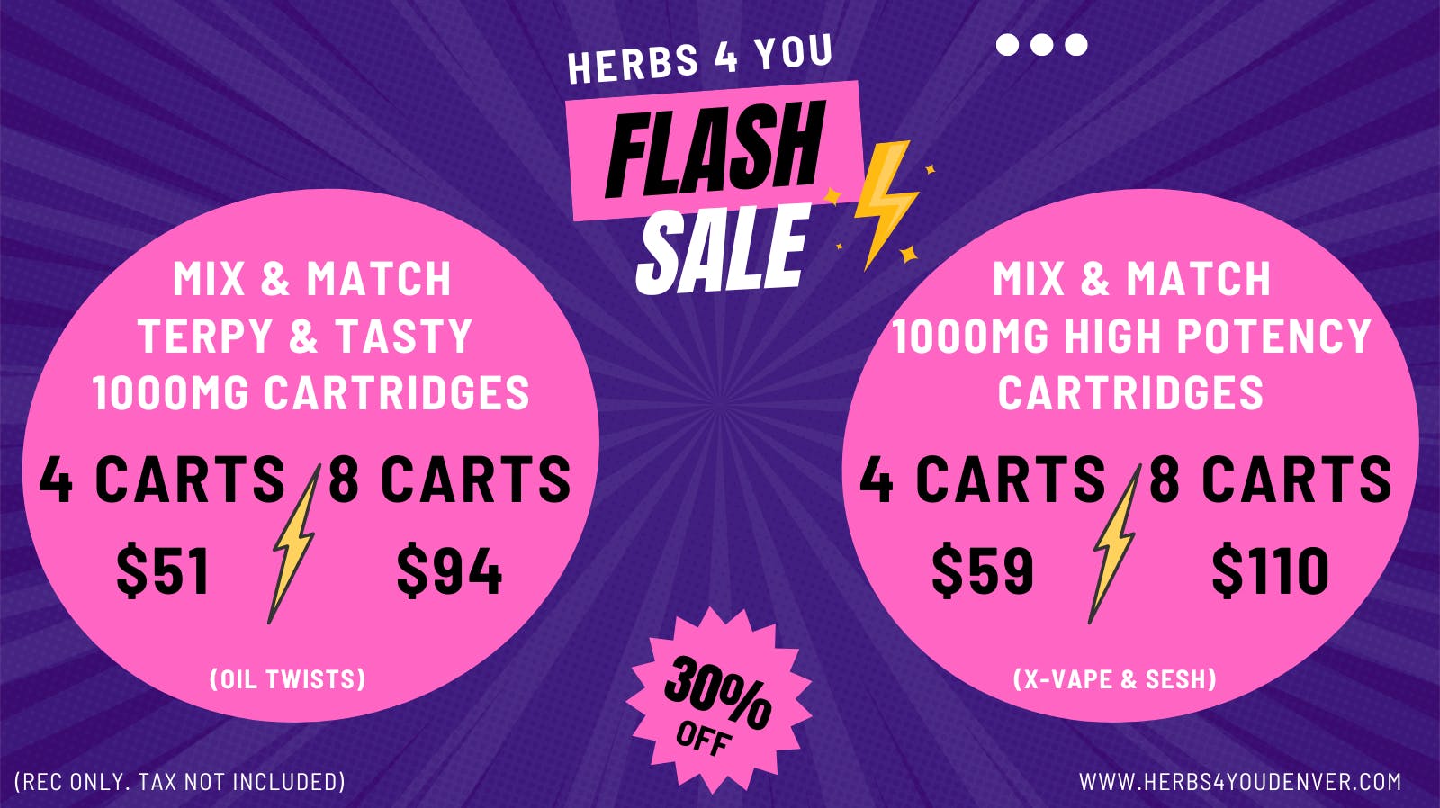 Herbs 4 you 4/$51 or 8/$94 - 1000MG CARTS