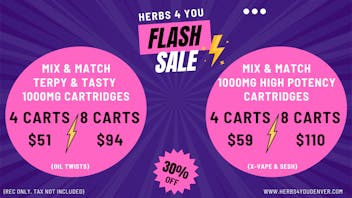 Herbs 4 you 4/$51 or 8/$94 - 1000MG CARTS