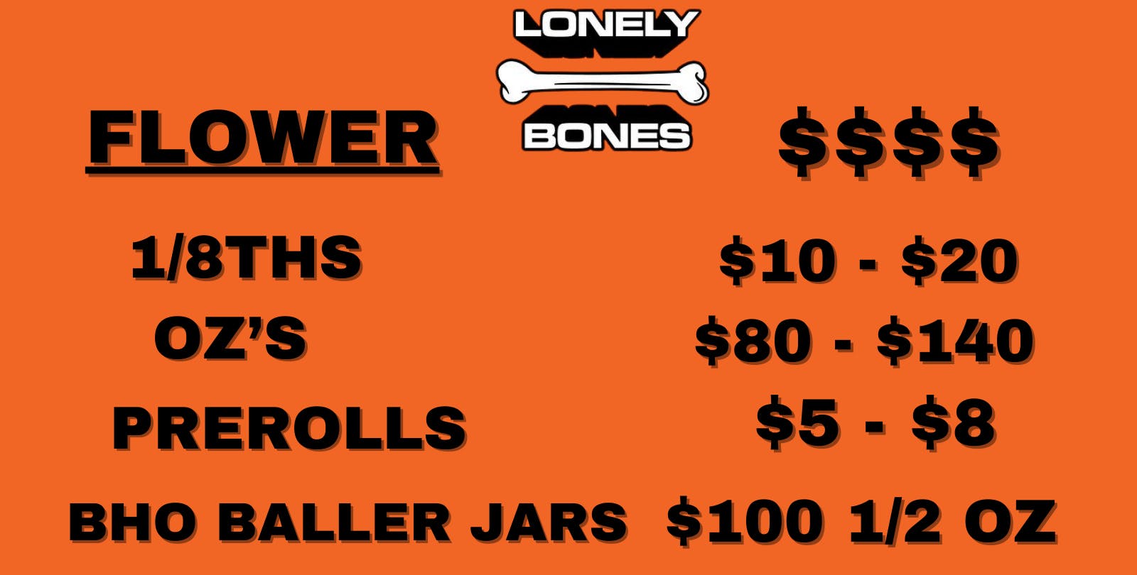 Lonely Bones - By Appt/Curbside Only December Deals!!!!!