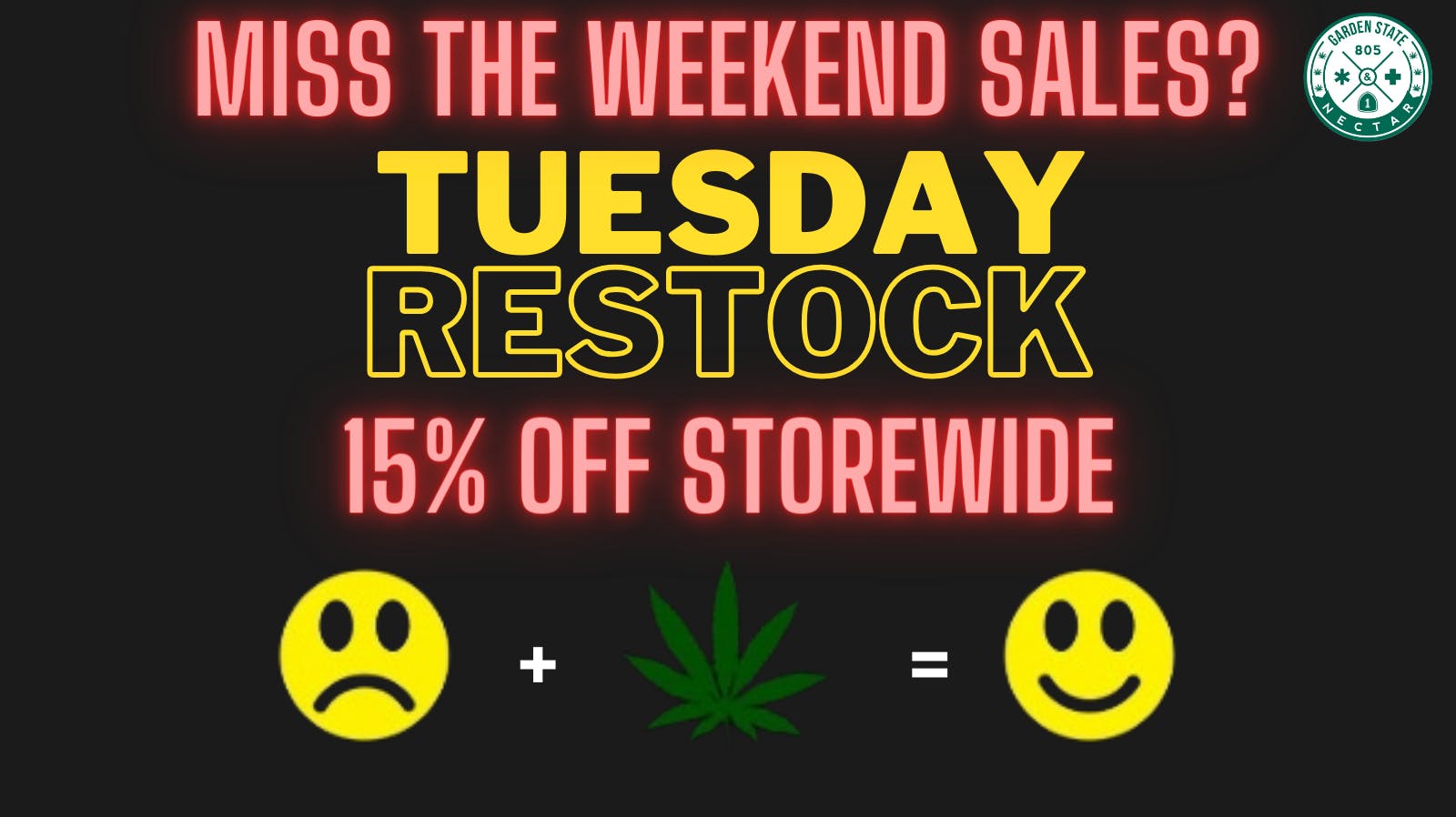 Garden State Nectar Tuesday 15% Off Storewide