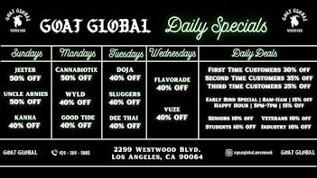 GOAT Global Westwood First Time Patients Receive 30%