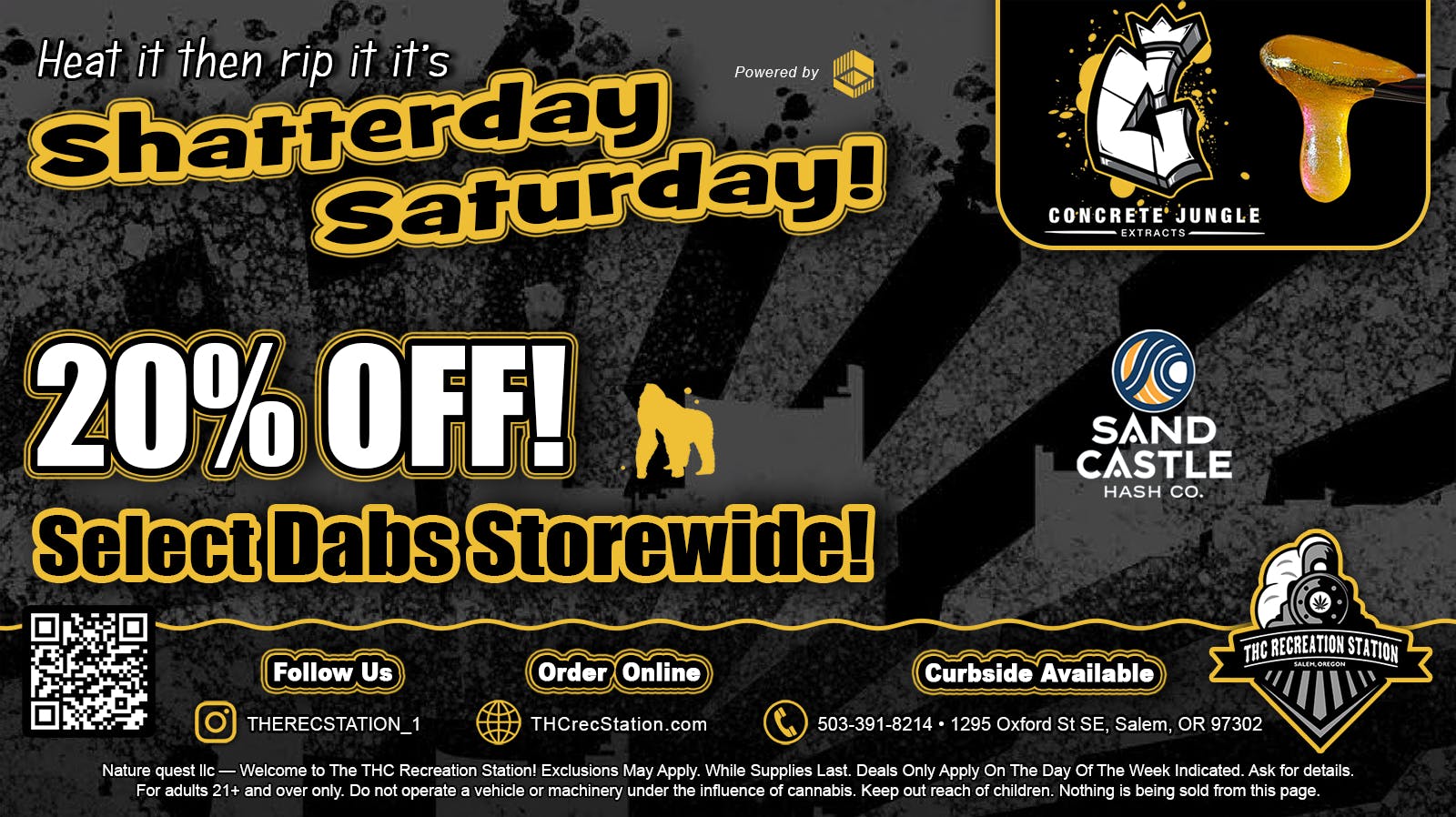 THC Recreation Station Salem Shatterday Saturday Dabs on Sale