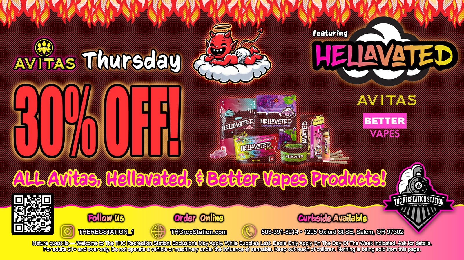 THC Recreation Station Salem Lets get Hellavated at 30% Off!