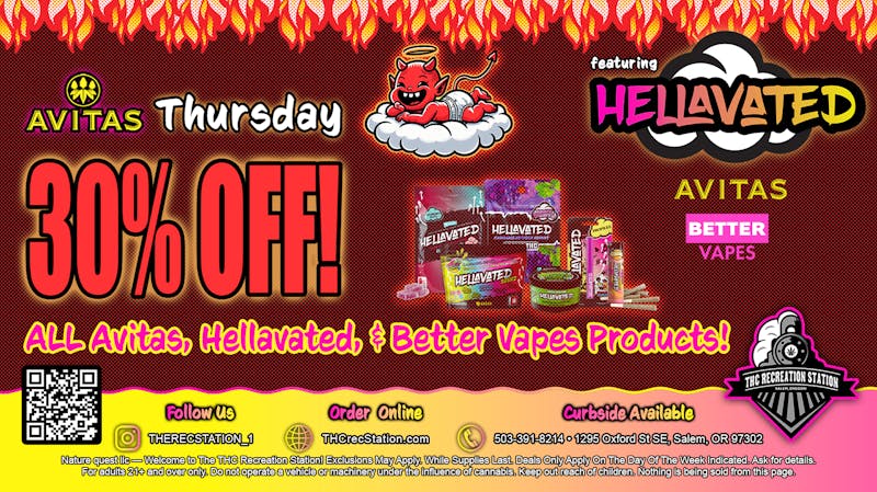 THC Recreation Station Salem Lets get Hellavated at 30% Off!