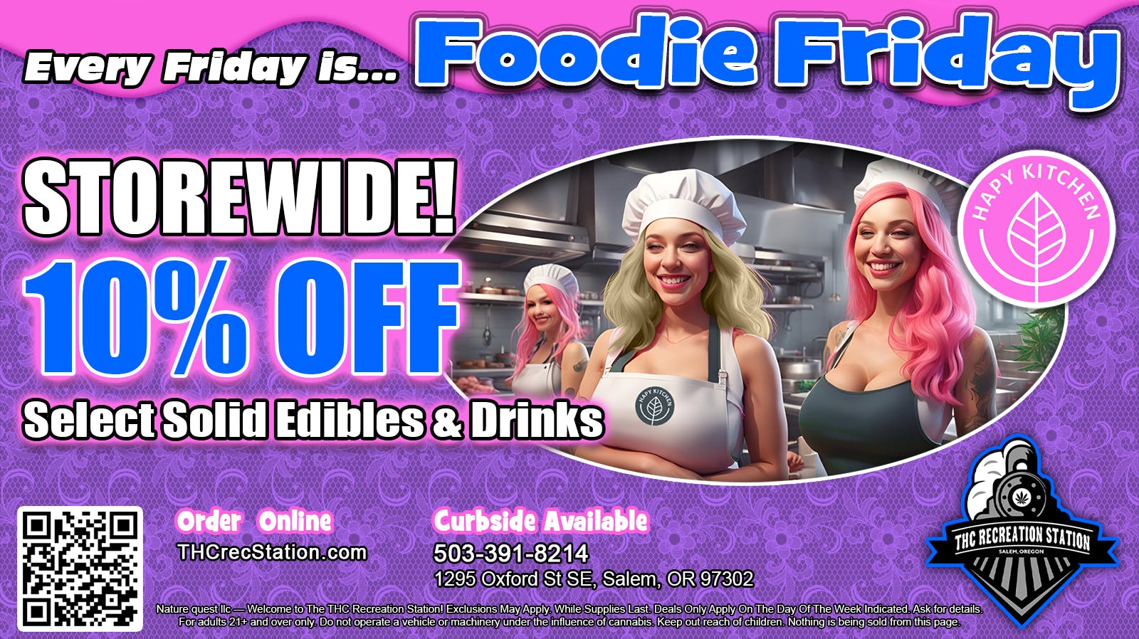 THC Recreation Station Salem 10% ALL Solid Edibles and Drinks