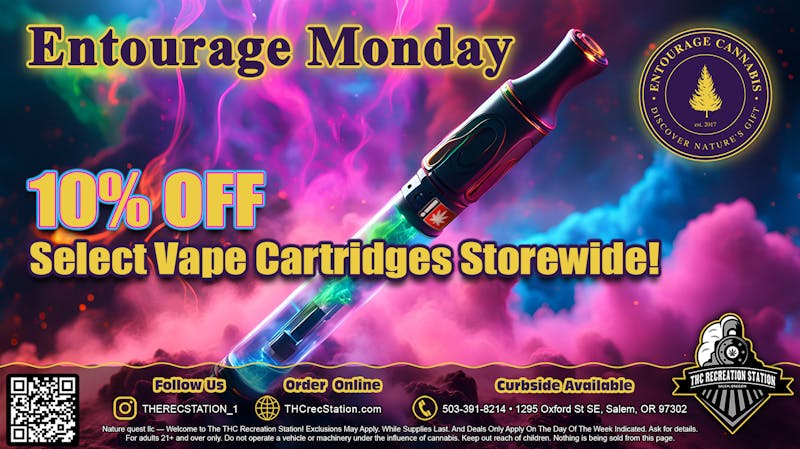 THC Recreation Station Salem 10% Off ALL Cartridges Mondays!