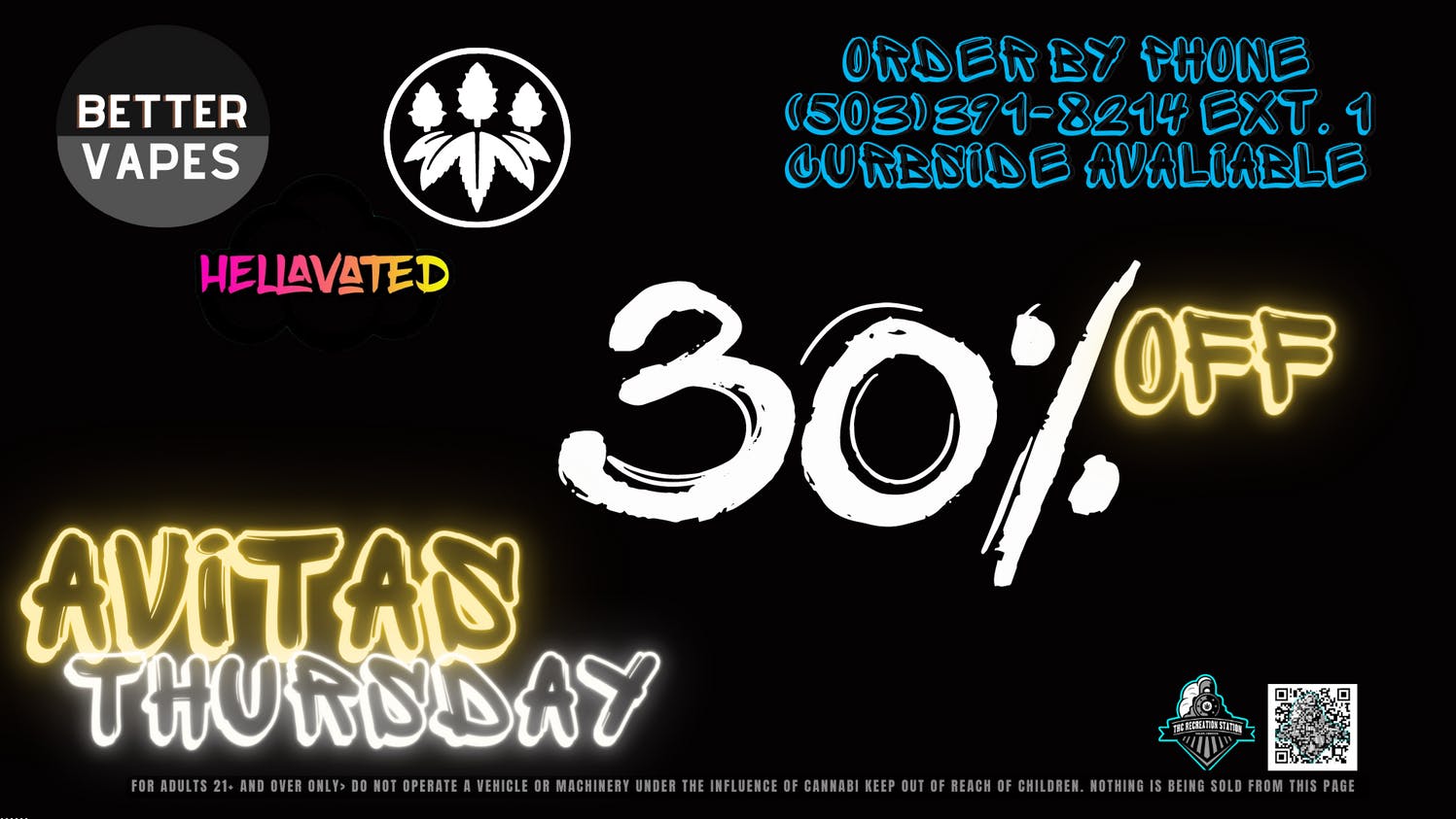 THC Recreation Station Salem 30% Off All Avitas On Thursdays!
