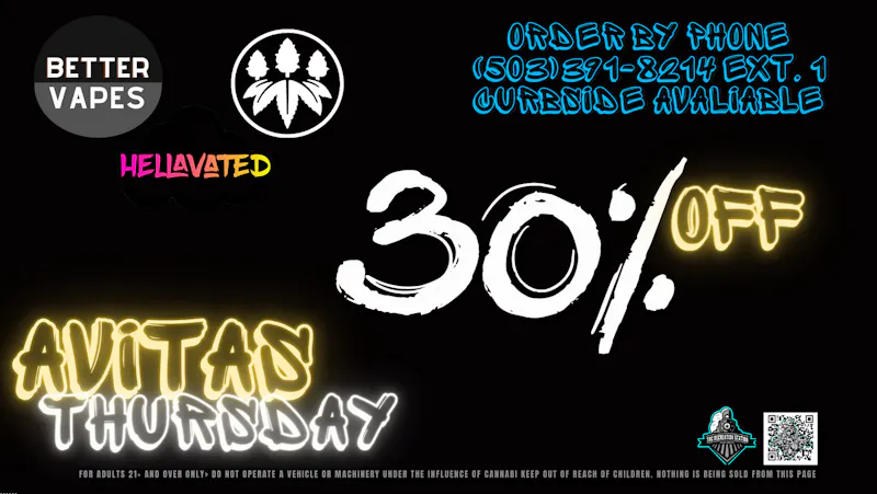 THC Recreation Station Salem 30% Off All Avitas On Thursdays!