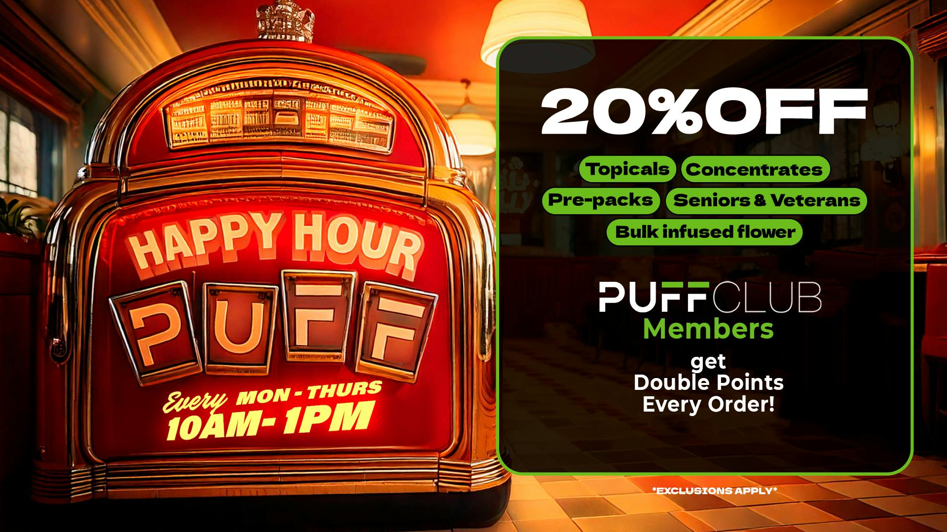 PUFF Monroe - RECREATIONAL 21+ NOW OPEN! 🤑HAPPY HOUR 10AM-1PM🔥