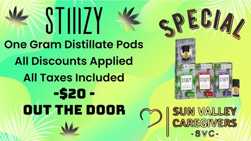 Sun Valley Caregivers Stiiizy Distillate 1g Pod $22