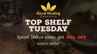 Royal Healing Delivery 30% OFF Top Shelf Tuesday