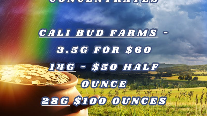 Budology CALI BUD 14G $50 28G $100 FRIDAY