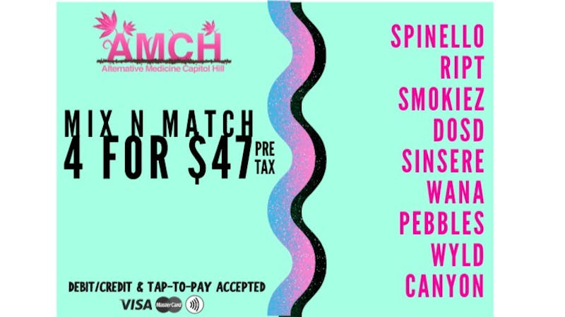 AMCH RECREATIONAL Mix&Match (4) Edibles $47 PRETAX