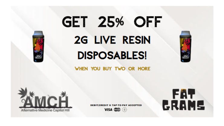 AMCH RECREATIONAL 25% OFF Two or More 2g Fat Gram Disposables