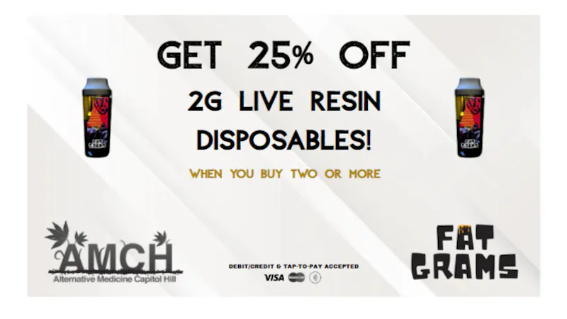 AMCH RECREATIONAL 25% OFF Two or More 2g Fat Gram Disposables
