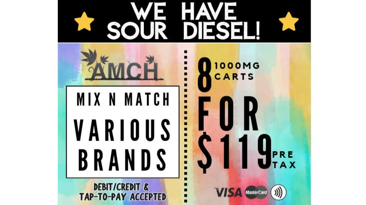 AMCH RECREATIONAL (8) 1g Carts $119 Pretax