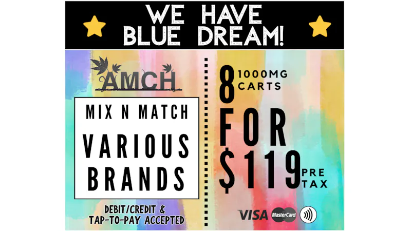AMCH RECREATIONAL (8) 1g Carts $119 Pretax