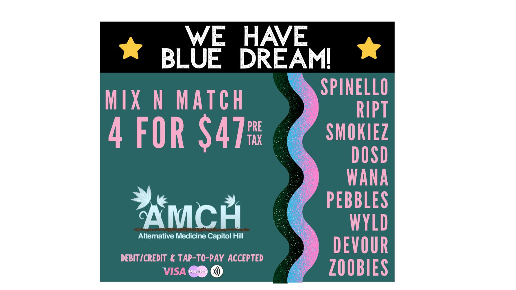 AMCH RECREATIONAL Mix&Match (4) Edibles $47 PRETAX