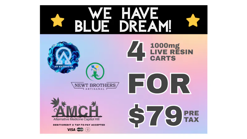 AMCH RECREATIONAL Get 4 Live Resin Carts for $79 Pretax