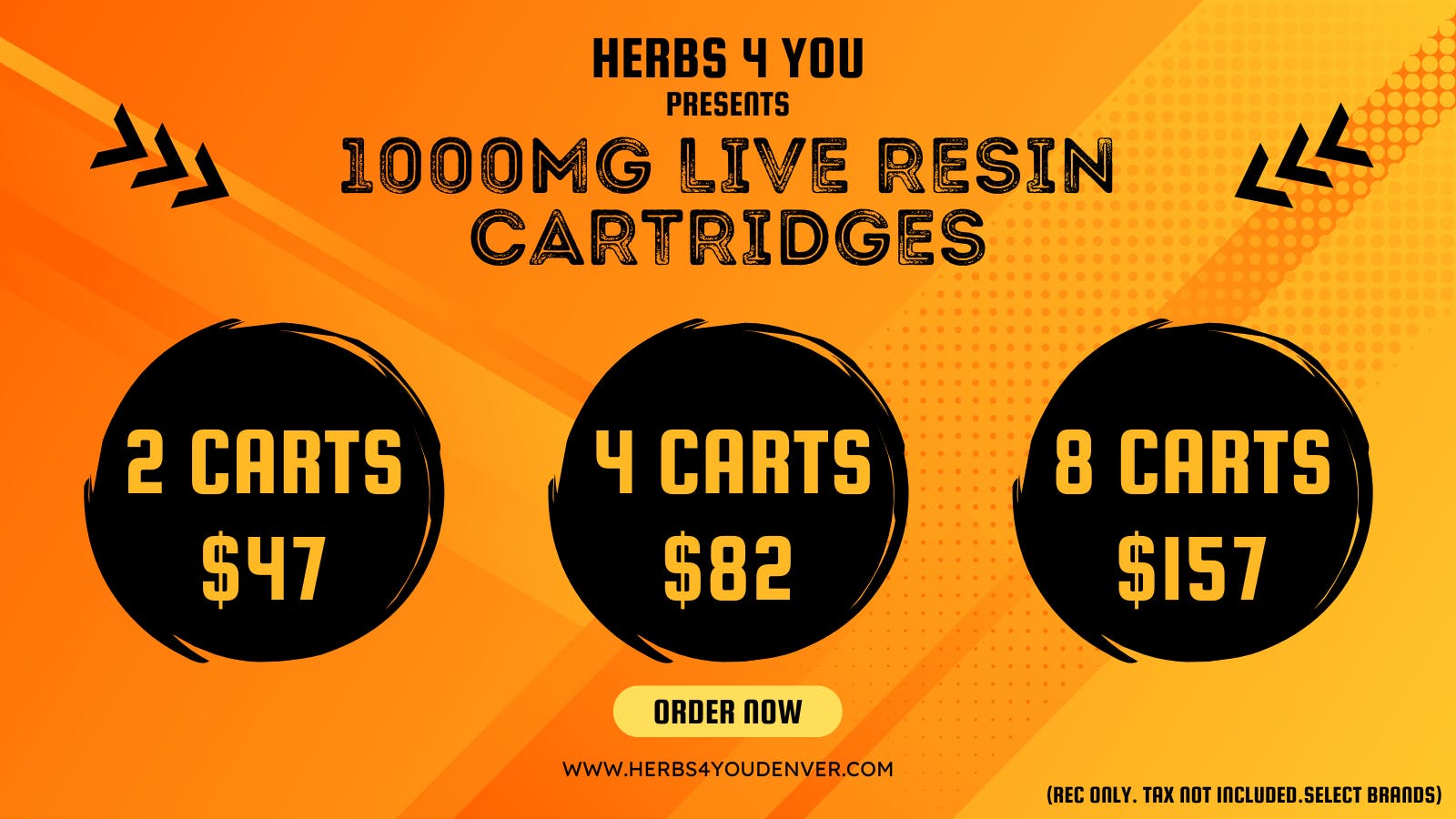 Herbs 4 you 2/$47 & 4/$82 - 1G LIVE RESIN CARTS