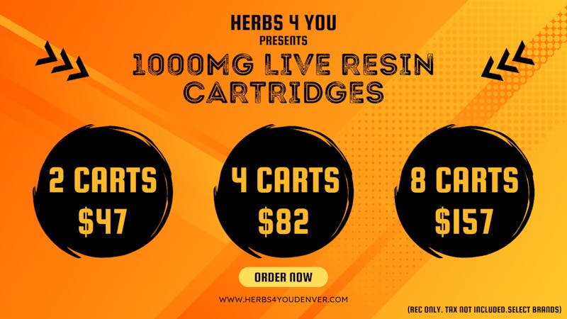 Herbs 4 you 2/$47 & 4/$82 - 1G LIVE RESIN CARTS