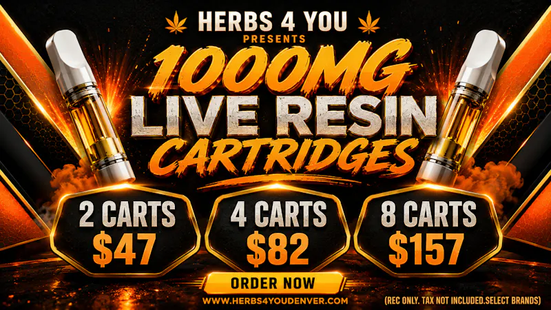 Herbs 4 You 2/$47 & 4/$82 - 1G LIVE RESIN CARTS