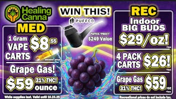 The Healing Canna Win a PuffCo! 31% Grape Gas $59oz!