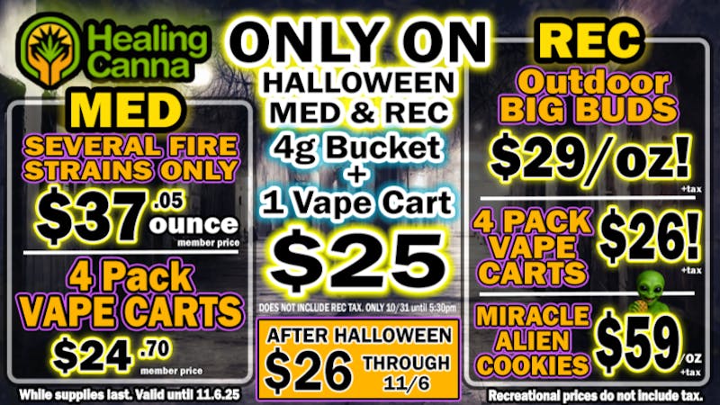 The Healing Canna West Scary Good Bud Starting @ $29/oz!!