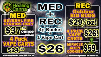 The Healing Canna Fire Bud Starting @ $29oz