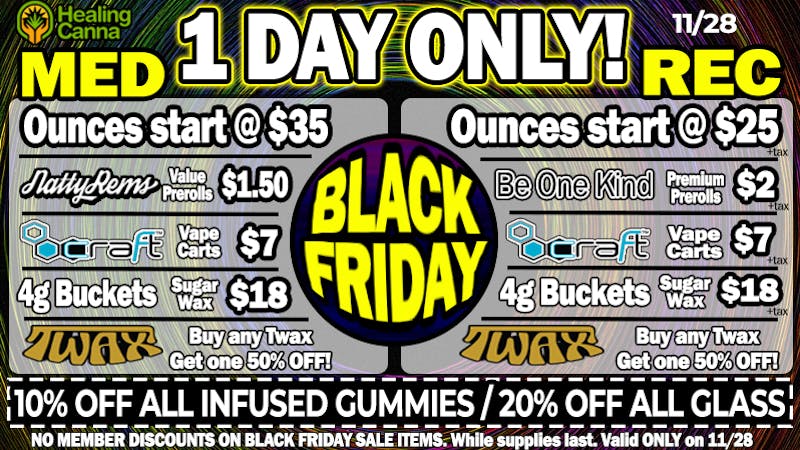 The Healing Canna BLACK FRIDAY IS HERE!