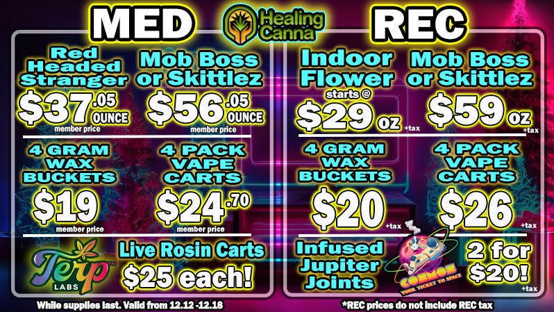 The Healing Canna $29 Indoor Rec Oz's!