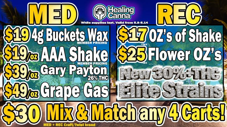 The Healing Canna $30 4-Carts Mix & Match is BACK!