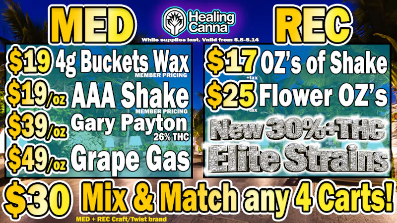 The Healing Canna West $30 4-Carts Mix & Match is BACK!