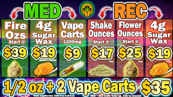 The Healing Canna 1/2oz+2 Carts $35!