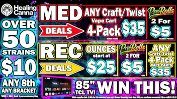The Healing Canna $25oz, $34-4 Carts