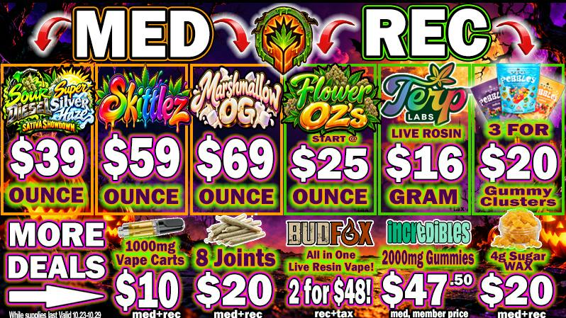The Healing Canna $20/3 Pebbles Gummies, $25/OZ's, $20/8-Joints