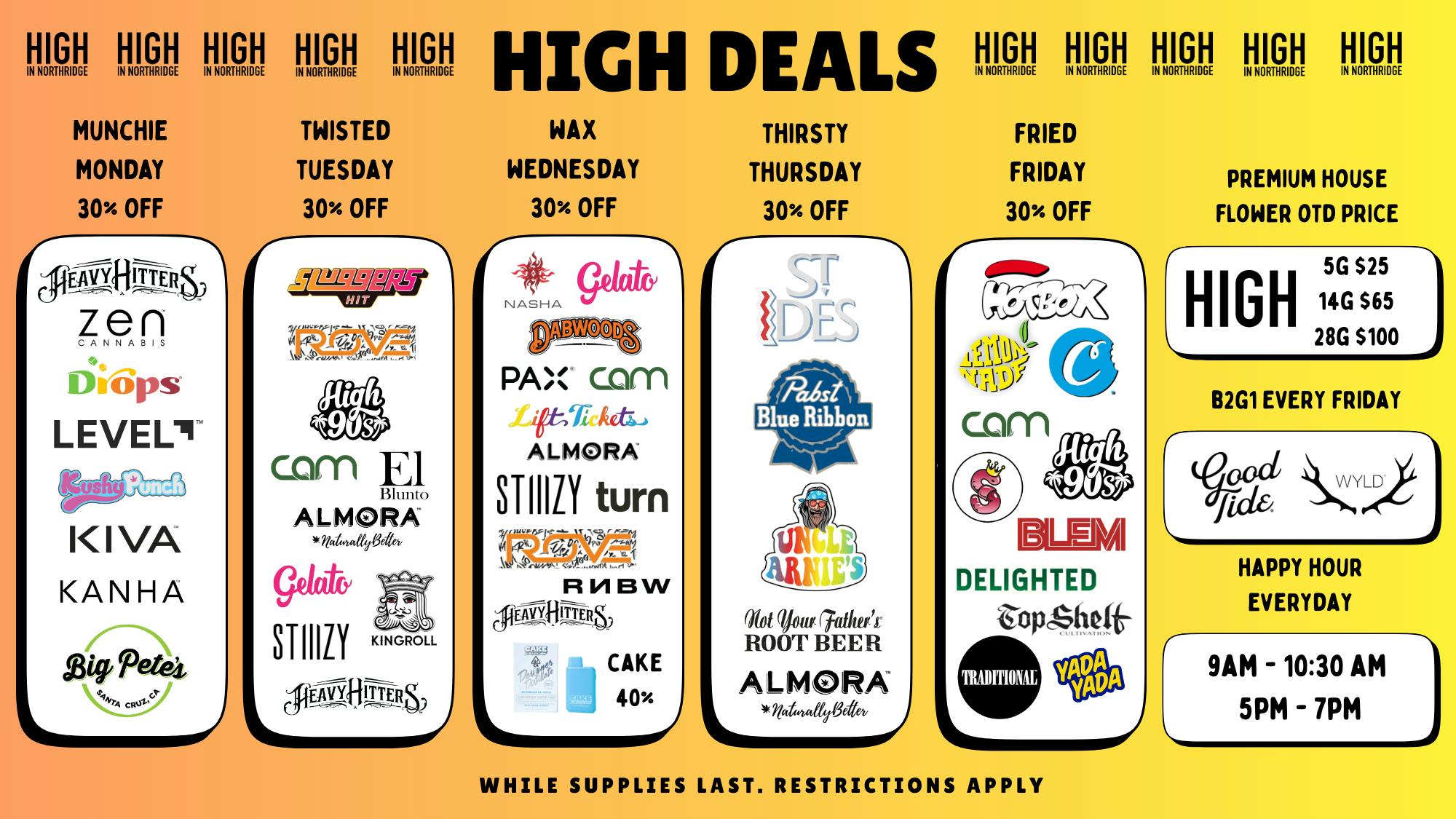 HIGH in Northridge Dispensary HIGH DAILY DEALS!