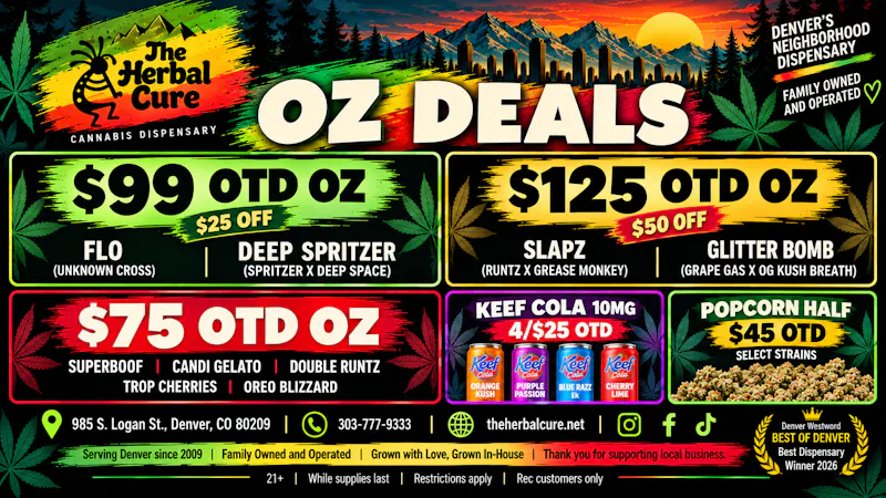 The Herbal Cure (Med and Rec) Top Shelf Ounce Deals
