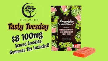 Grow Life REC: $8 100mg Smokiez Scored Gummies Tasty Tuesday