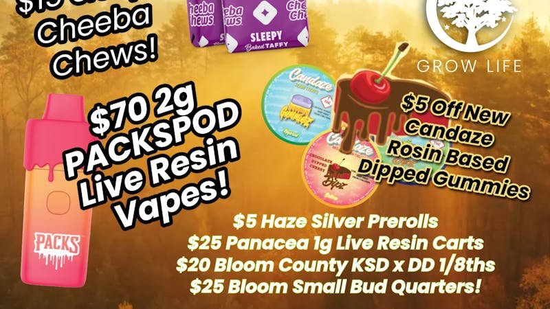 Grow Life REC Bloom County Premium Bud Specials $25 1/4's!