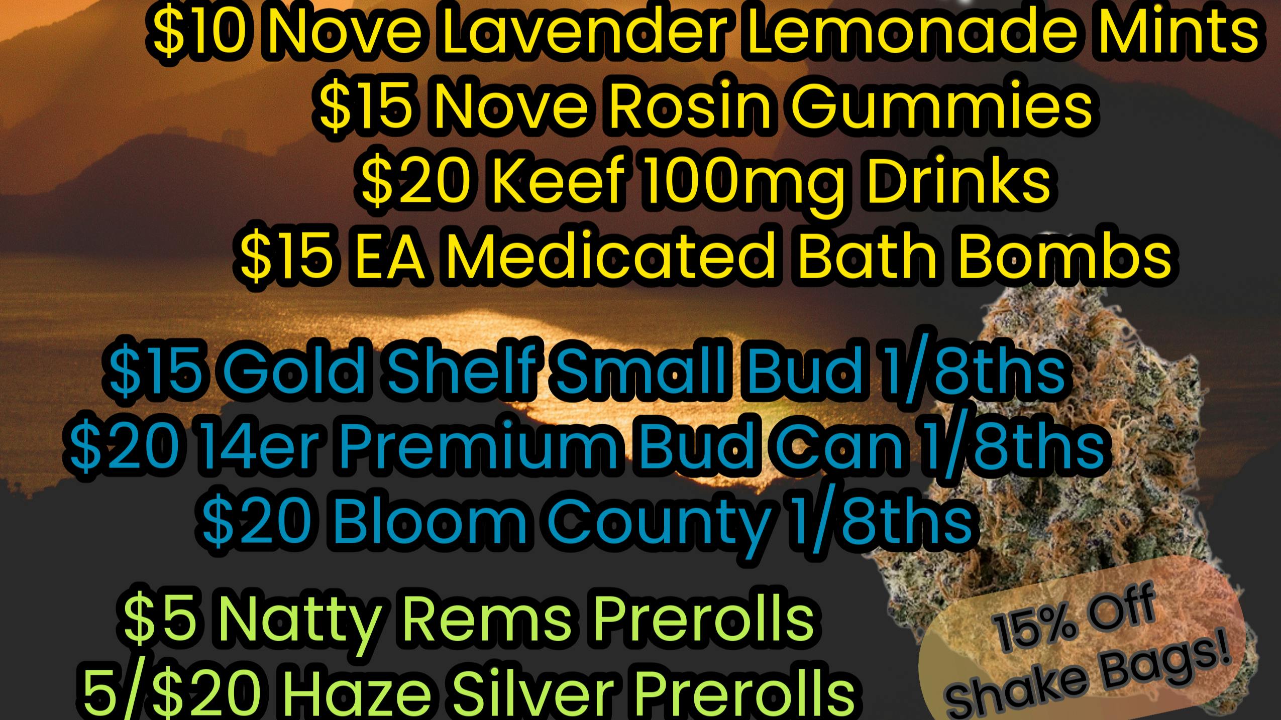 Grow Life $20 Bloom 1/8ths, $5 Joints, $40 Packs 1g Vapes!