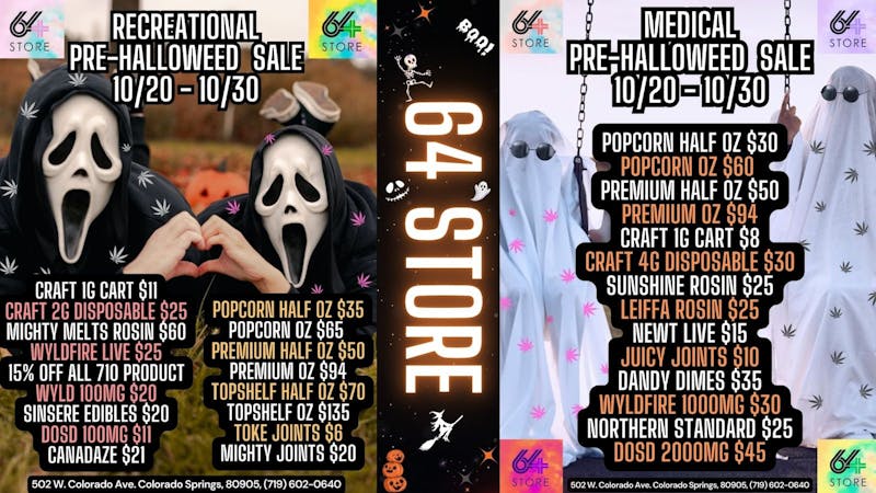 The 64 Store Pre-Halloweed Sale Starts Monday 10/20/25