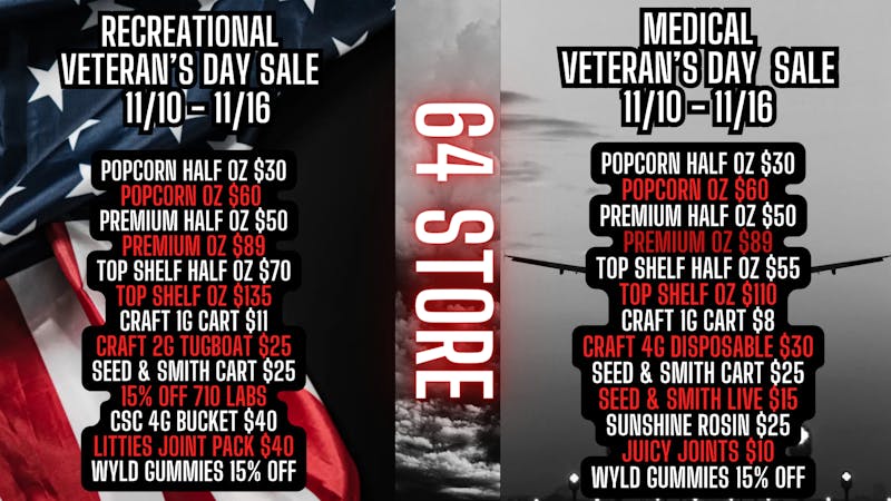 The 64 Store Big Deals for Veteran's Day This Week 11/10-11/16