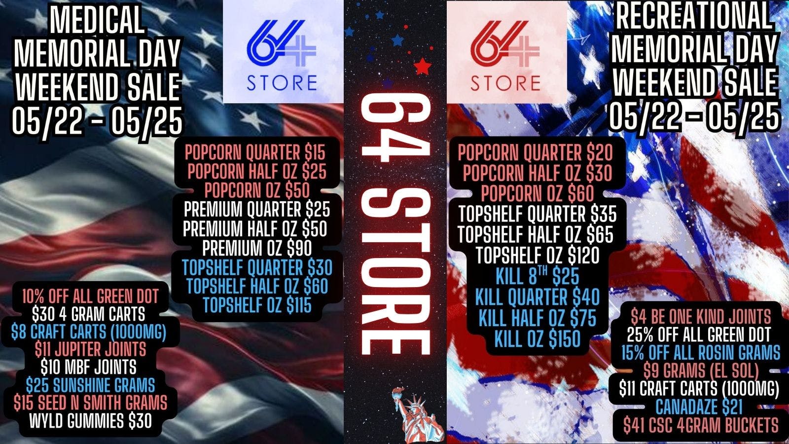 The 64 Store Veterans Day Weekend Sale! 05/22 Through 05/25