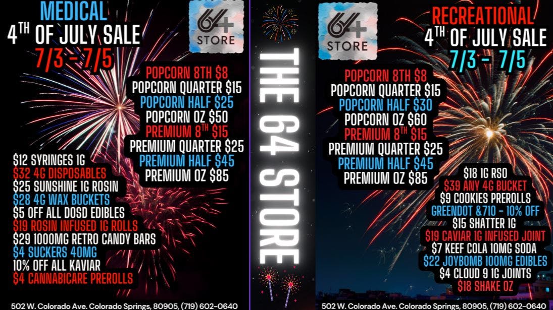 The 64 Store 4TH OF JULY SALE! Starts 7/3 Through 7/5!