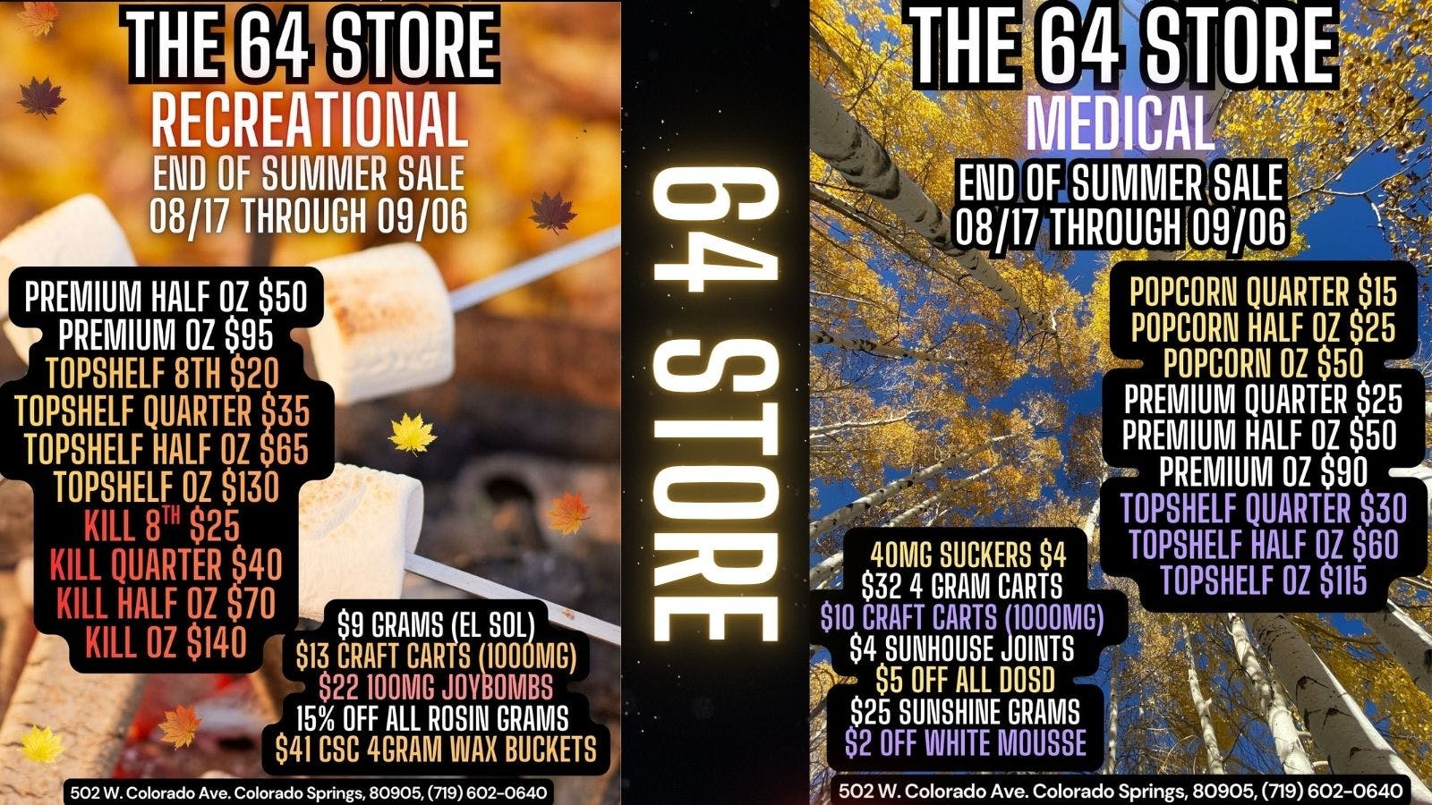 The 64 Store End OF Summer Sale!!! 08/17/26 Through 09/06/26