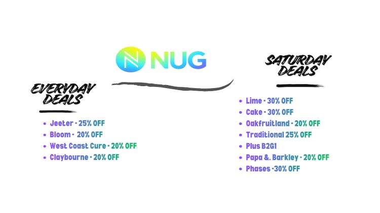 NUG Alameda Saturday Deals & Everyday deals