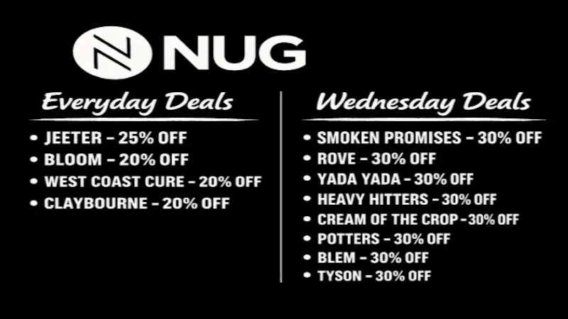 NUG Red Bluff Wednesday Deals