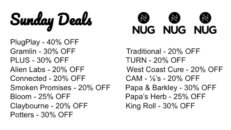 NUG Wellness - San Leandro Sunday Deals...